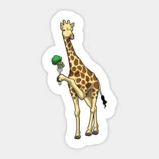 Giraffe Broccoli Vegetables Sticker